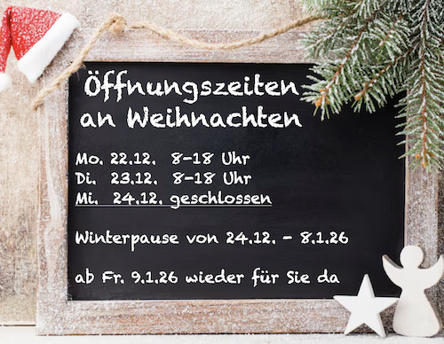 Öffnungszeiten an Weihnachten